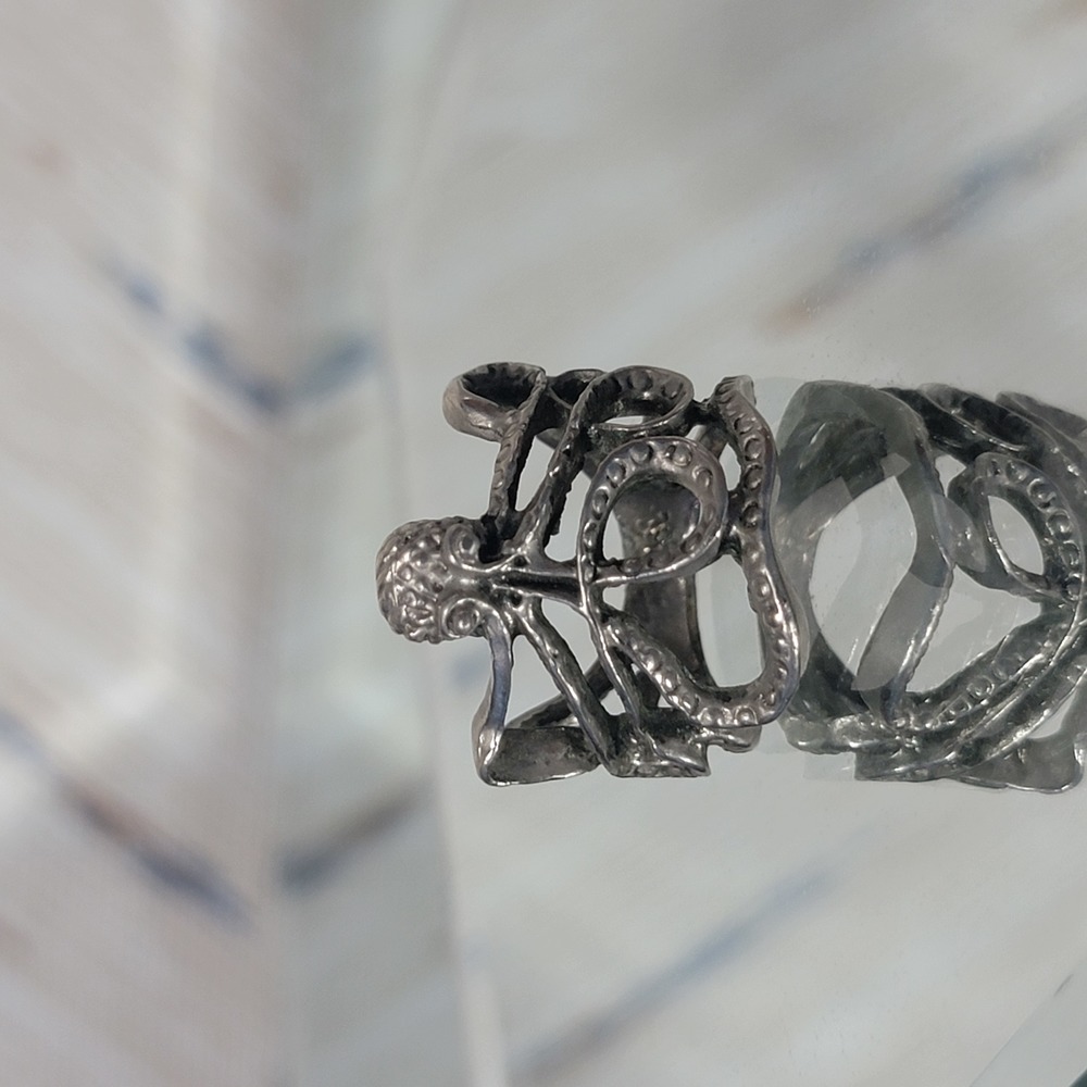 Ring | Silver-Colored | Octopus | Size 6